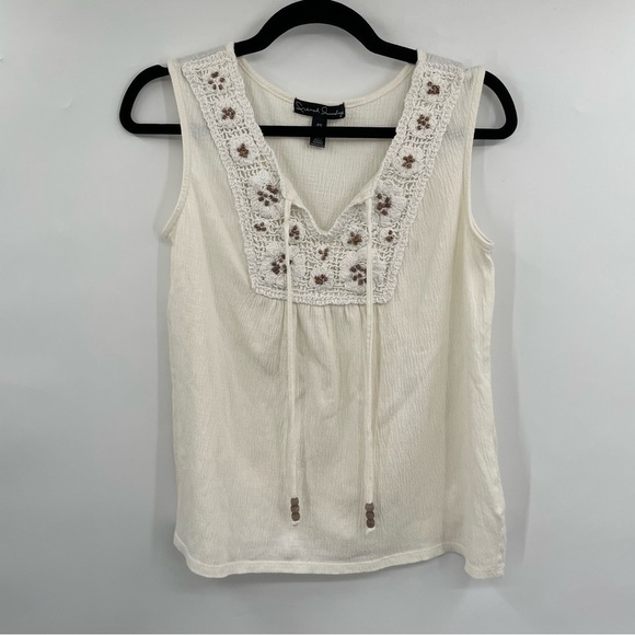 French Laundry Tops - Boho Lace Detailed Tank Top